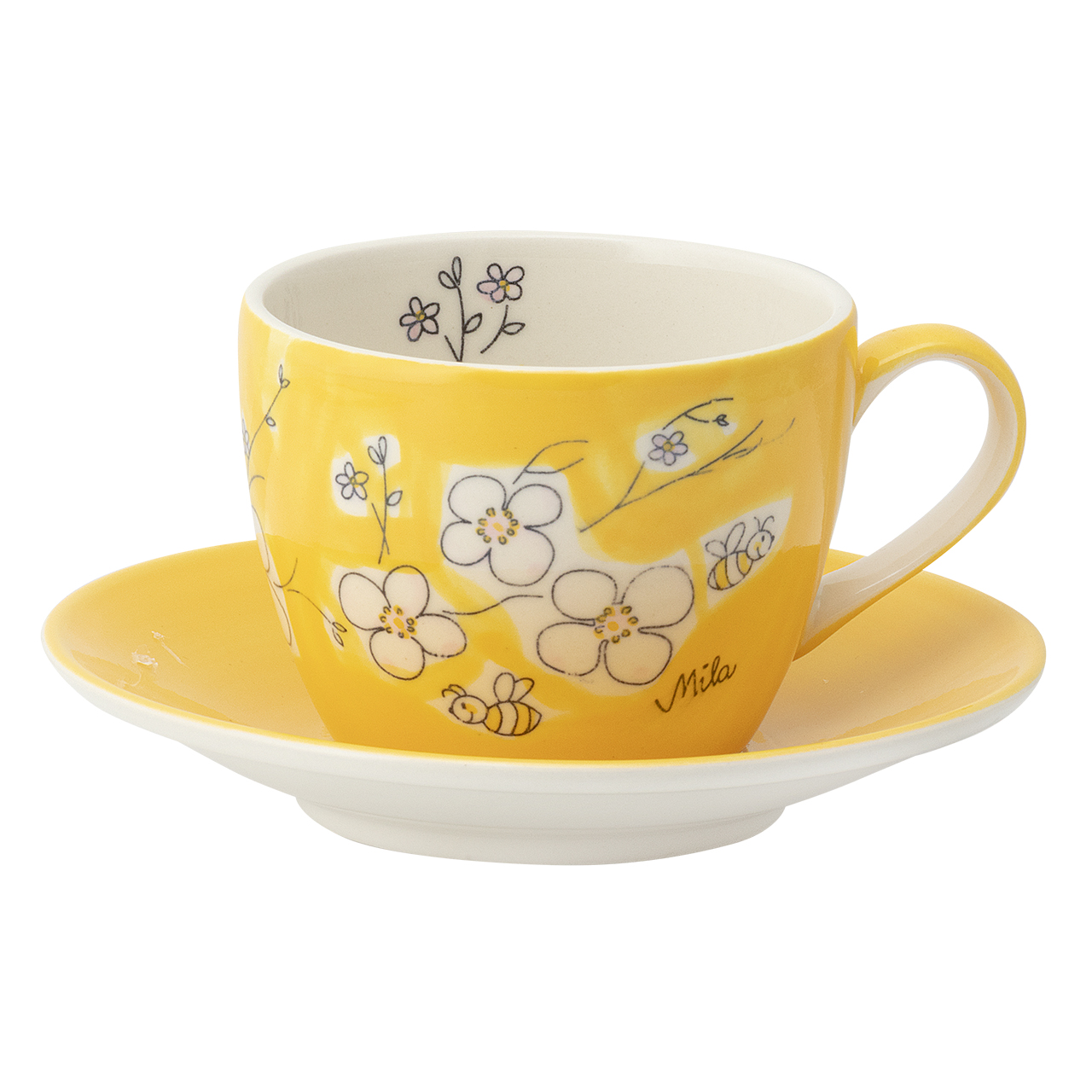 Cappuccino Tasse - Bienenblüte  
